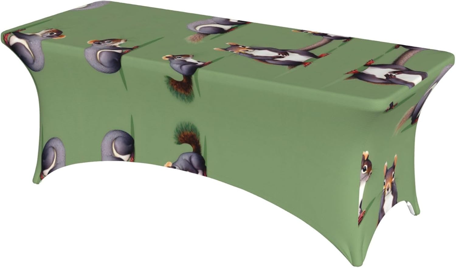 Red Squirrel Print Table Cover Rectangular Tablecloth for 6-Foot Tables for Wedding Banquets Outdoor