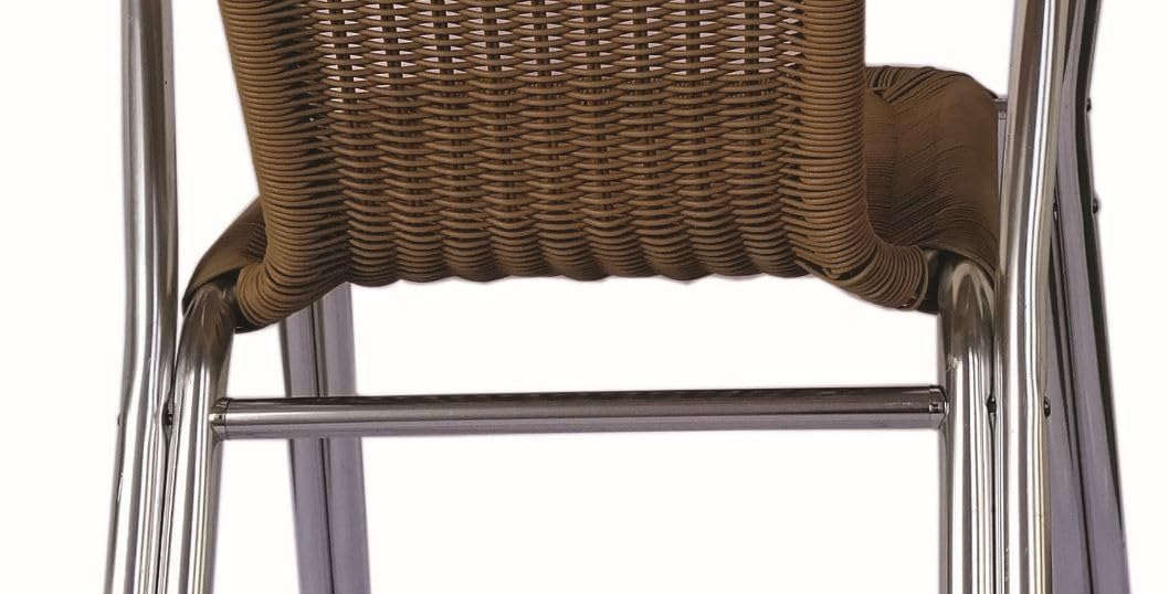 METRO Professional Chaise Gastro Empilable avec Accoudoirs Narni, Aluminium, 60 x 53 x 74 cm (Beige)