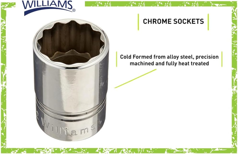 Williams H-1236 1-1/8-Inch Shallow 12-Point Socket