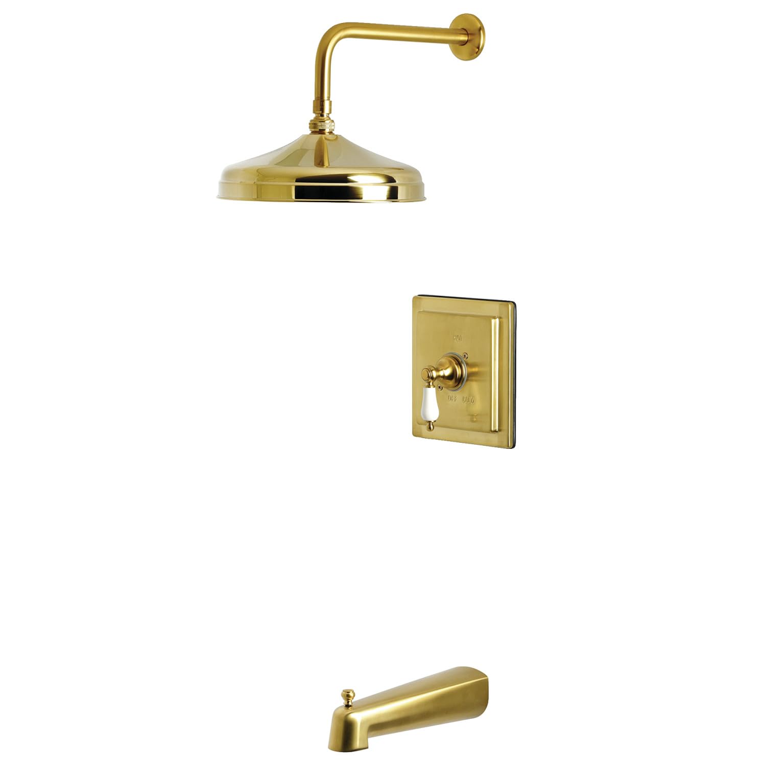 Kingston Brass KB6147PL - Grifo de bañera y ducha equilibrado a presión de un solo mango, latón cepillado