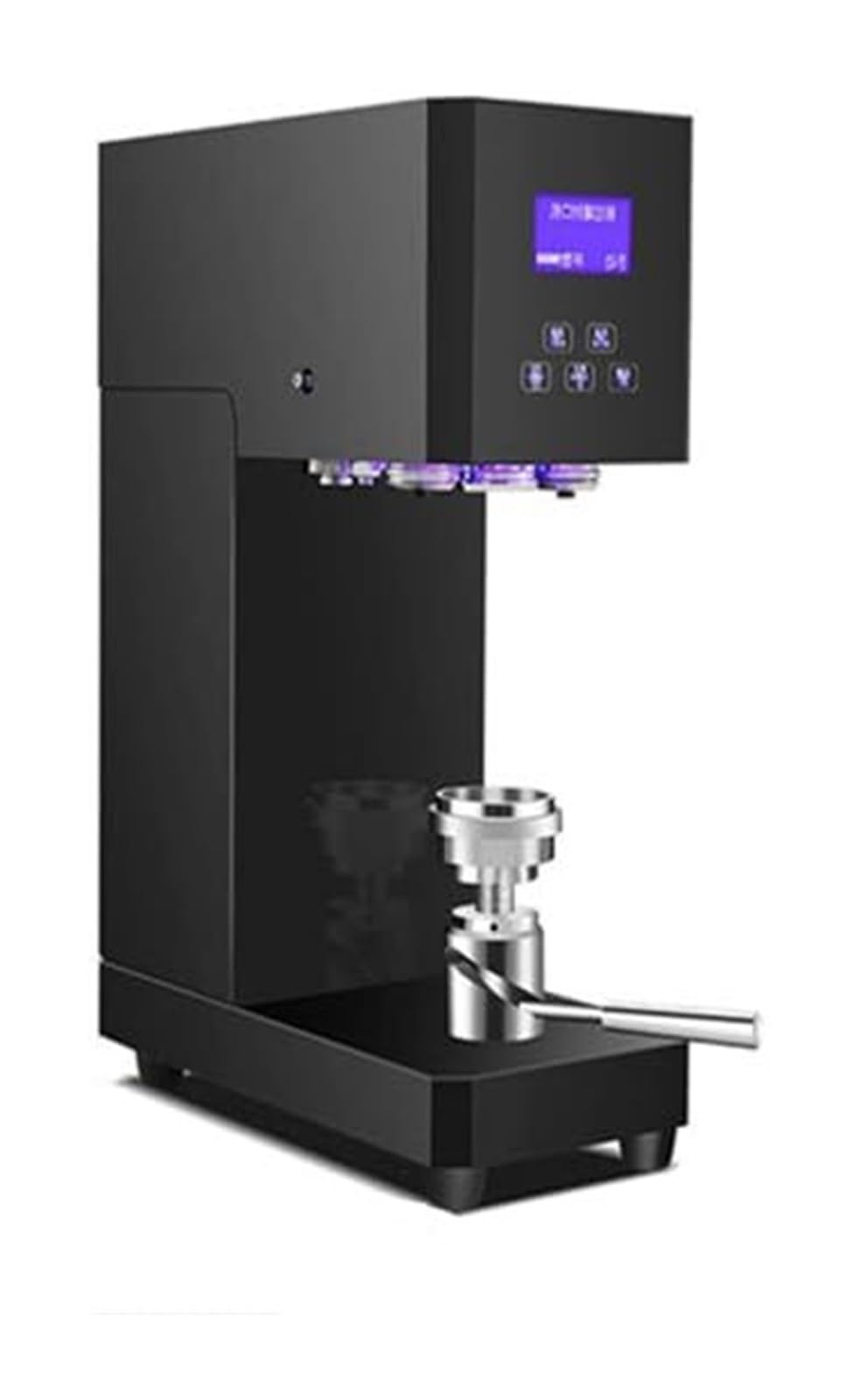 Machine à sceller les canettes automatique, écran LCD – Scelleuse de tasses commerciale portable for thé au lait, café, desserts – 110 V/220 V, convient aux tasses de calibre 5,5 cm(Black)
