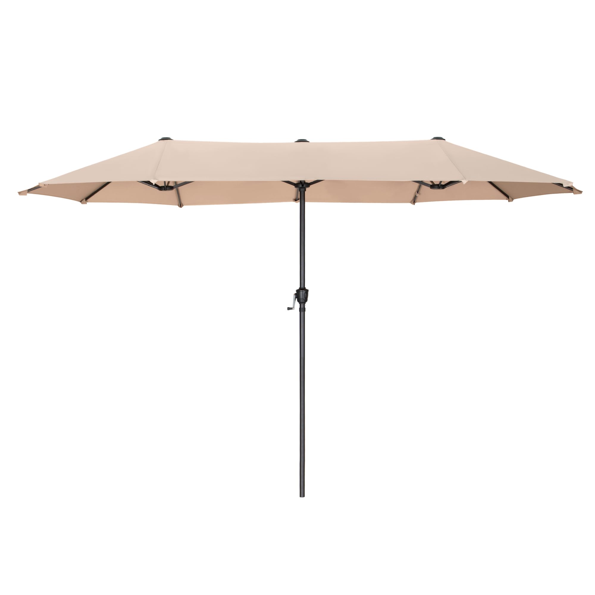 PHI VILLA Sonnenschirm Rechteckig Groß 380x200cm für Garten Terrasse Gartenschirm mit Kurbel UV Schutz Parasol Windfest