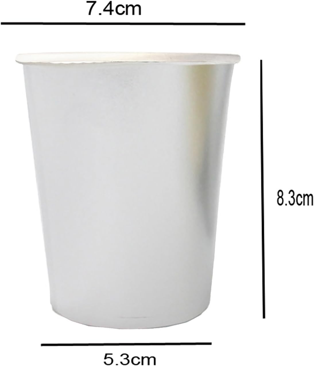 50 Pieces Disposable 9 oz Drinking Cups Metallic Paper Cups Party Drinks Cup for Hot Cold Drink, Tea, Coffee, Cocktail, Silver - Image 2