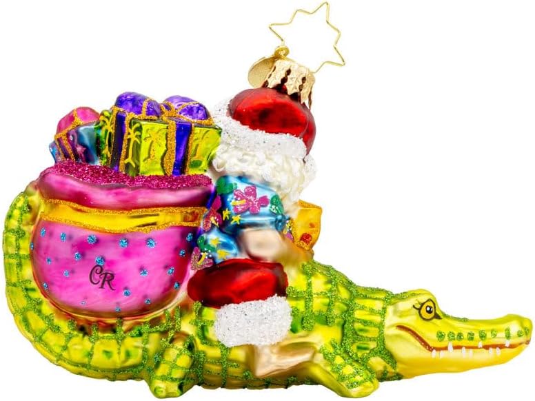 Christopher Radko Hand-Crafted European Glass Christmas Tree Decorative Ornament, Sunshine State Gator