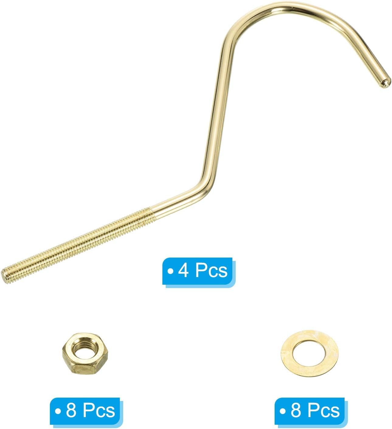 ABA Snooker Billiard Pool Table Brass Cue Stick Golden Hook Strong Table Edge Hook (Pack of 4) 1