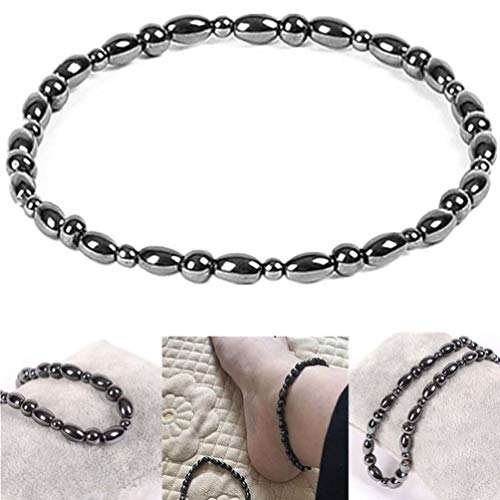 Ifundom Anti Swelling Black Obsidian Anklet, 2Pcs Magnetic Obsidian Anklet Bracelet For Women Healing Therapy, Good For Relieving Joint Pain, Increases Energy #TOP1