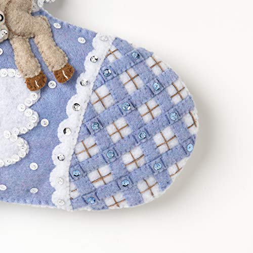 Bucilla 89245E Kit de meias de Natal com aplique de feltro, inverno de boneco de neve, 45,72 cm