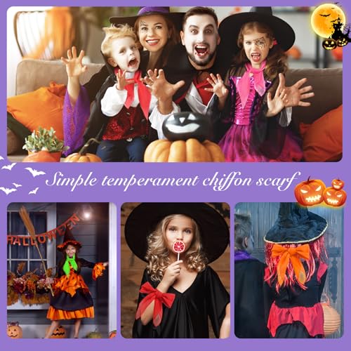 Chiffon Scarf for Women and Girls, 26x26 inches Square Neck Scarf, Classic Retro Ribbon Handkerchief for Hair Wrapping4