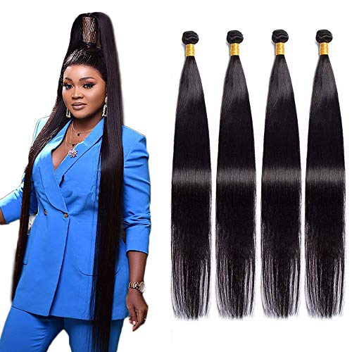 Maxine Brazilian Hair 4 Bundles 10A Virgin Unprocessed Long Straight Human Hair 34 34 34 34 inches Straight Hair Weave