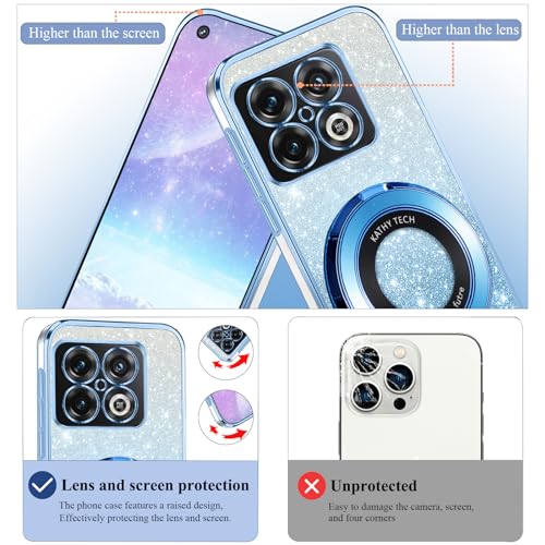 Coque OnePlus 10 Pro transparente à paillettes MagSafe avec anneau