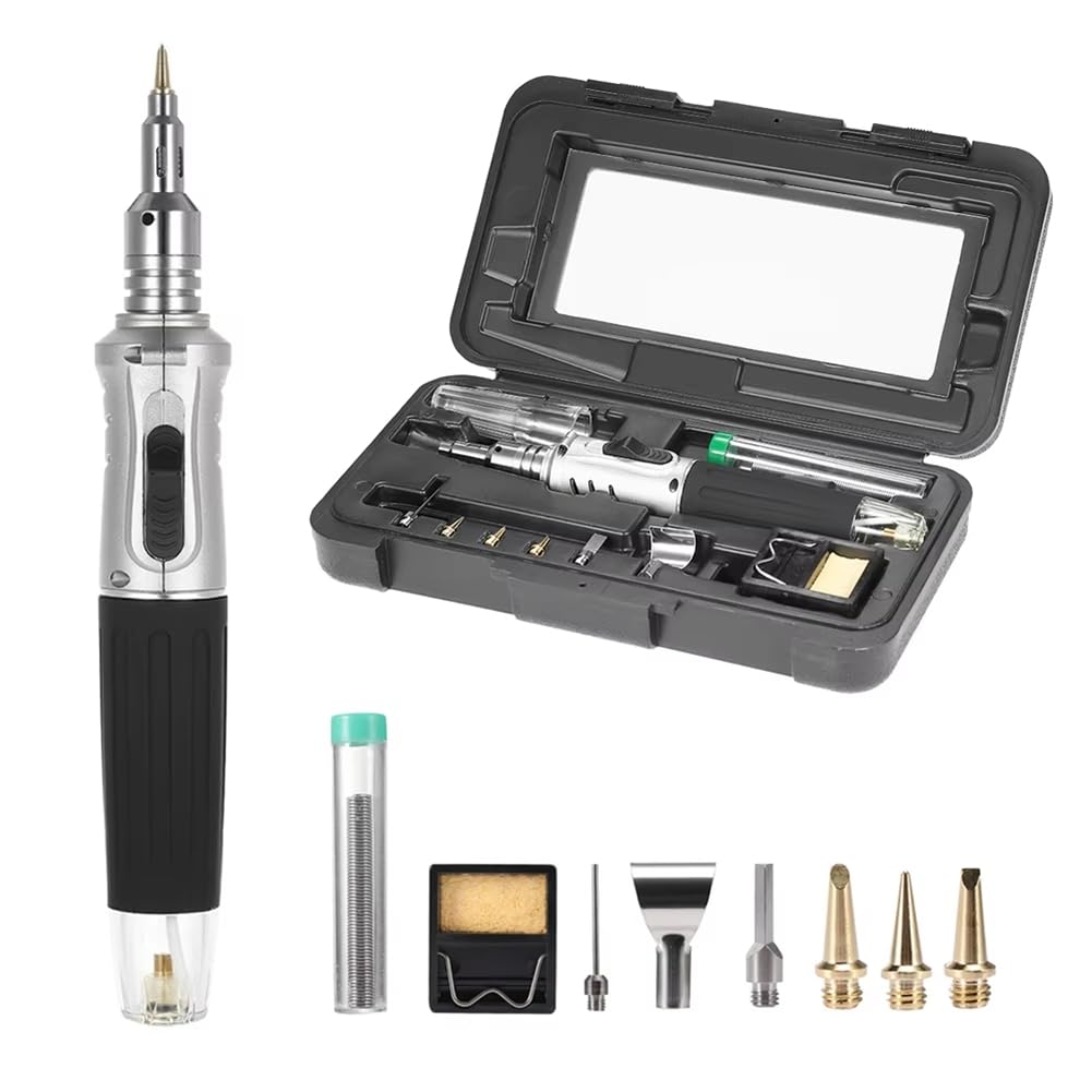 Estuche para soldador a gas 10 en 1 inalámbrico con encendido automático y soplete
