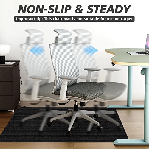 Sycoodeal Office Chair Mat,Computer Gaming Desk Chair Mat,Carpet For Hard Wood & Tile Floor,Large Anti-Slip Floor Protector Rug,Anti-Slip Home Chair Mat,Easy To Clean,48" X 36" Black #TOP1