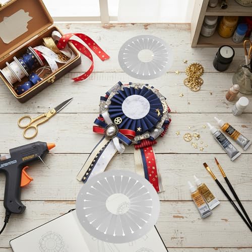 3-Piece Rosette Maker, Fabric Flower Maker Tool for Consistent DIY Ribbon Flowers, Crafting for Beginners, Tabletop Figurines