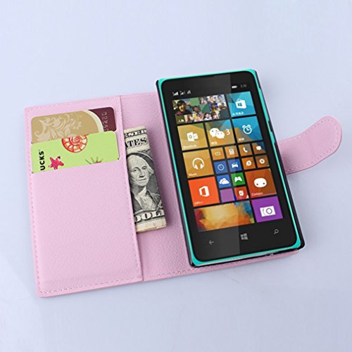 Microsoft Nokia Lumia 435 Caseâ€“ PU Leather Stand Wallet Flip Case Cover for Microsoft Nokia Lumia 435,Business Style Phone Protection Shell,The case with[Cash and Card Slots](JFC7-1)