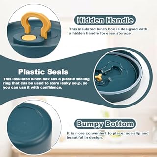 GZCZCC Contenitore Termico per Alimenti Caldi 650 ml, Thermos per Alimenti con Cucchiaio, Portapranzo Coibentato in Acciaio Inox con Maniglia, Contenitore Alimentare Termico per Cibi Caldi e Freddi