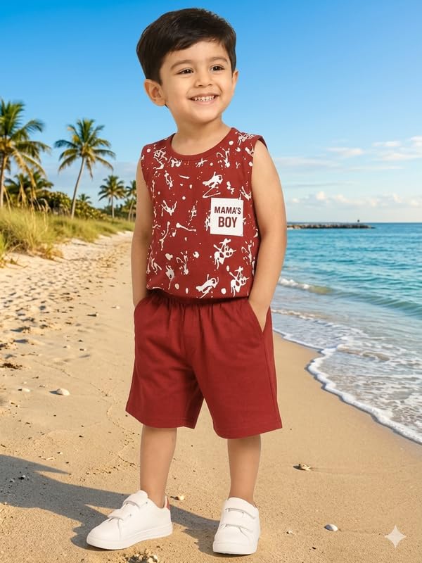 Image of Summer season and all seasons Cotton blend dress for baby boys (0 to 2Years) Baba suit|Kids boys red dress set|