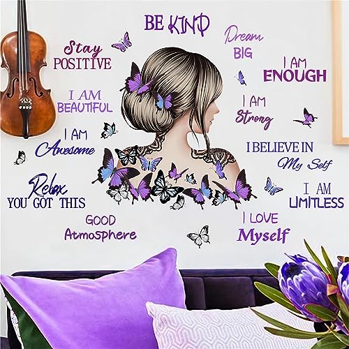 Vinilo decorativo sacinora con mariposa y frases motivacionales miniatura 1