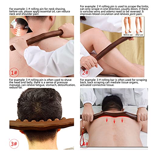 Dawnhua Wooden Scraping Stick Muscle Relaxation Massage Tool (Set Of 4) For Back Massage And Relaxing Scrapping On Whole Body Lymphatic Paddle,Gua Sha Massage Soft Tissue Therapy #TOP2