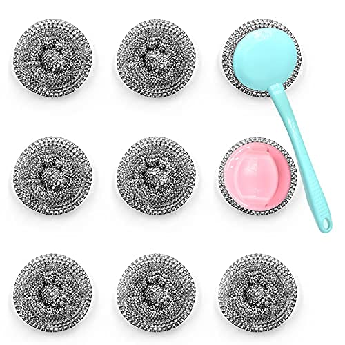 10 Pack Stainless Steel Sponges, Scrubbing Scouring Pad, Steel Wool Scrubber For Kitchens, Bathroom And More #TOP6