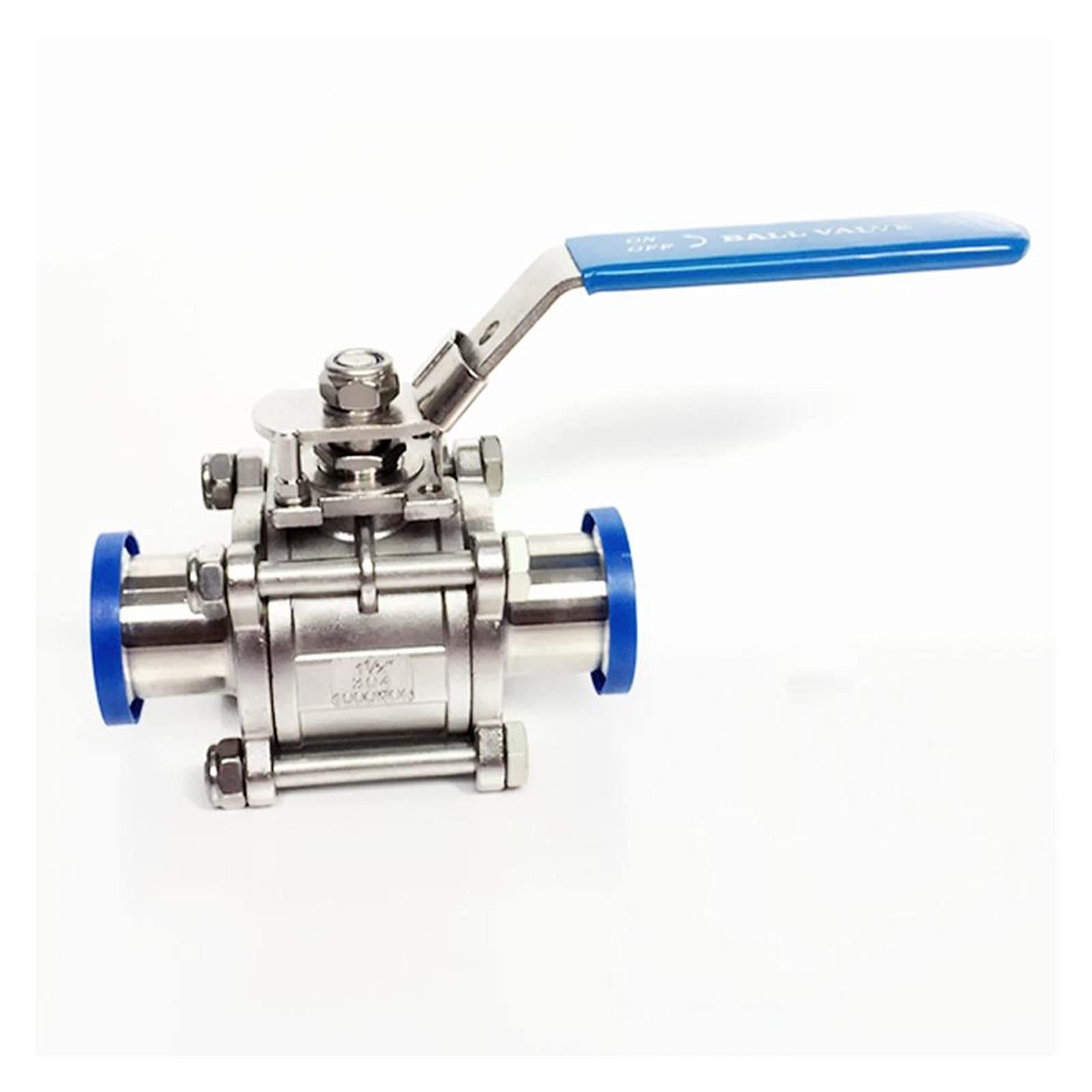 QRUYHBAJU Ball Valve Hot And Cold Water Stop 38mm 1-1/2-inch Pipe Outer Diameter X 1.5-inch Three-clamp Sanitary Three-piece Ball Globe Valve SUS 304 Stainless Steel
