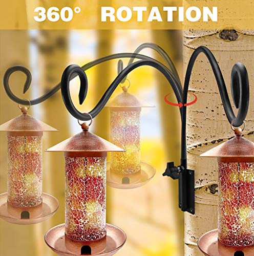 Mixxidea Swivel Hanging Plant Bracket, Iron Plant Hanger With Screwdriver, Adjustable Height, Plant Hook Outdoor Multipurpose And Decorative For Bird Feeder Wind Chime Lantern Black 16.7Inch(2 Pack) #TOP3