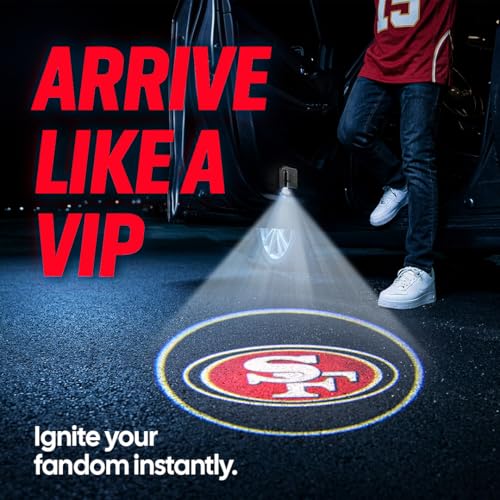 Image of LED Car Door Light - Officially Licensed NFL Wireless Projector - Show Your Team Pride - Battery Powered, Easy Install