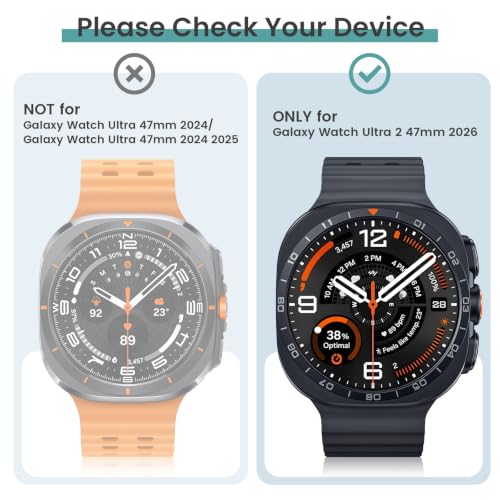 Image of Tensea 5+5PCS for Samsung Galaxy Watch Ultra 2 47mm Screen Protector & Case | Hard PC Bumper / HD Anti-Fog Tempered Glass Protective Film Accessories, Face Cover Set for Women Men