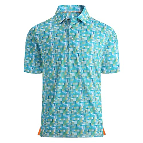 Image of Damipow Premium Golf Shirts for Men Dry Fit Performance Polo Short Sleeve Collared Shirt