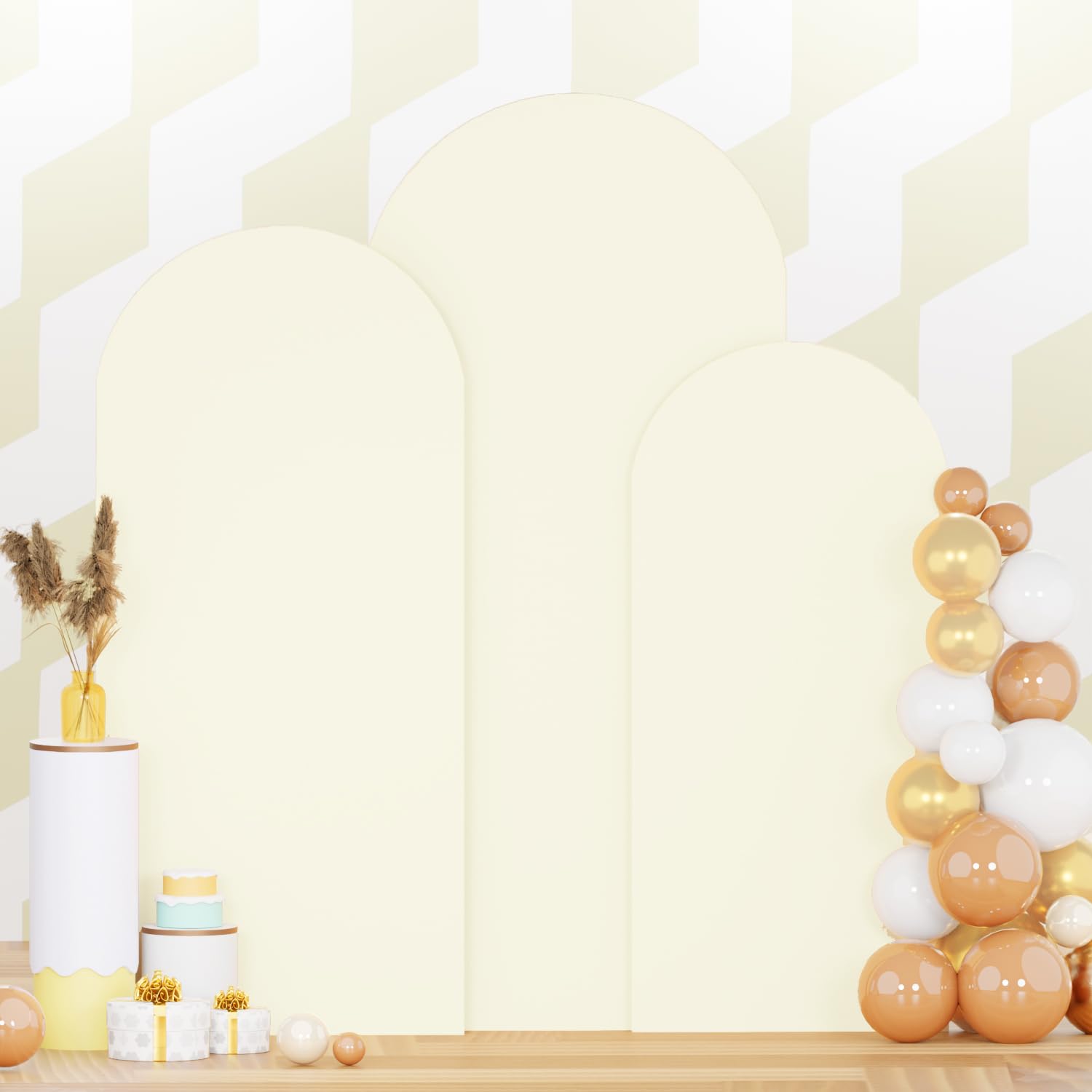 Set of 3 Wedding Arch Cover 6ft 6.6ft 7.2ft Ivory Arch Cover Chiara Arch Backdrop Cover Spandex Arch Stand Cover Balloon Arch Covers Stretchy Backdrop