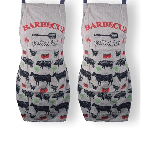 Tablier de barbecue en coton idéal pour vos repas de famille et grillades