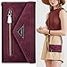 Samsung Galaxy Note 20 Ultra Wallet Case,Crossbody Neck Strap Lanyard Purse Handbag Shoulder Strap Cover PU Leather Credit ID Card Holder Kickstand Stand Case for Galaxy Note 20 Ultra XK Wine