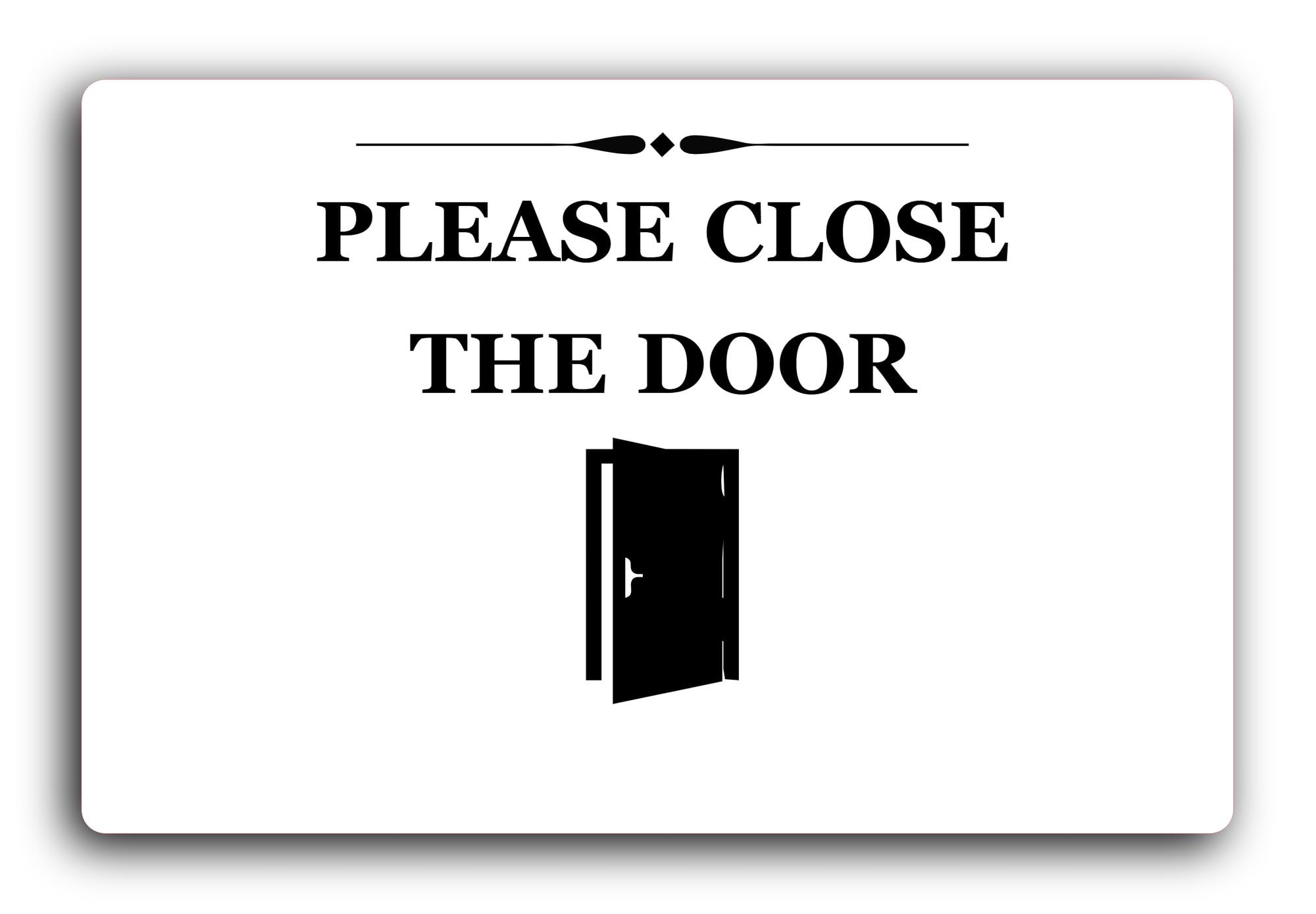 Please close the door Sign – 29.0x19.0cm Brushed Aluminium