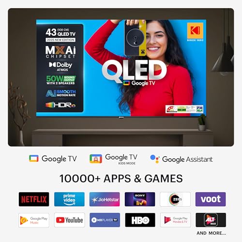 Image of Kodak 108 cm (43 inches) Matrix Series UHD 4K QLED Google TV 43ST5005