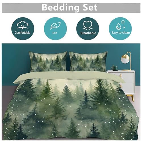 Housse de couette en forêt de pins avec impression haute définition - 8