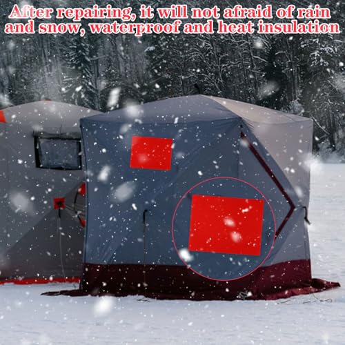 Kit de parche de refugio de hielo rojo para acampada invernal y pesca 6