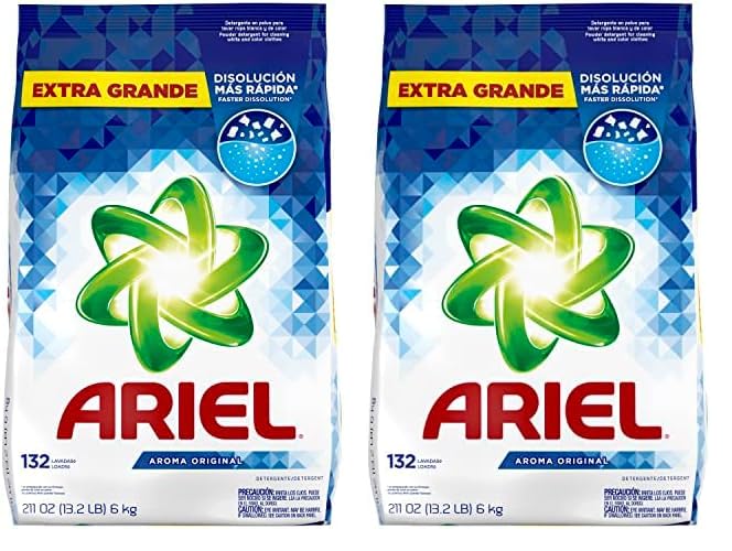 ARIELPowder Laundry Detergent, Original Scent, 211 ounces 132 Loads, 13.19 Pound (Pack of 2)