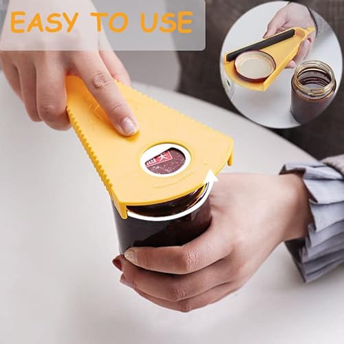 Jar Opener, 4 In 1 Multi Function Can Opener Kit, Non-Slip Bottle Opener For Weak,Senior, Arthritis Hands,2 Packs (Blue+Yellow) #TOP1