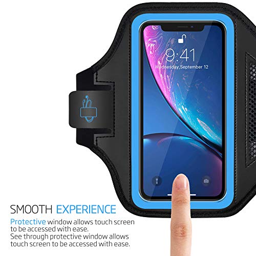 Lovphone Armband For Iphone 14/14 Pro/13/13 Pro/12/12 Pro/11/11 Pro/Iphone Xr,Waterproof Sport Outdoor Gym Running Key Holder Card Slot Phone Case Bag Armband,Water Resistant And Sweat-Proof (Blue) #TOP3