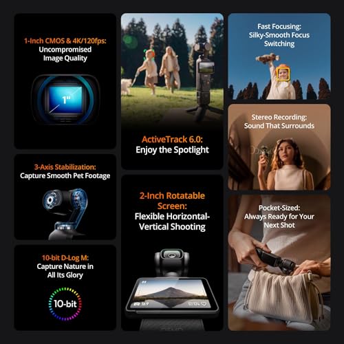 Image of DJI Osmo Pocket 3 Creator Combo 4K 120fps Handheld 3-Axis Gimbal Bundle Mic Mini (2 TX + 1 RX + Charging Case), Ultralight, Audio, 48h Use