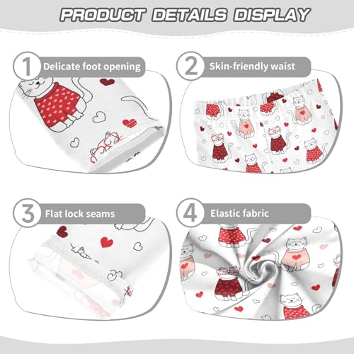 Girls Leggings Valentine's Day Cat Toddler Girls Clothes Leggings for Girls Toddler Girls Leggings 3-4T3