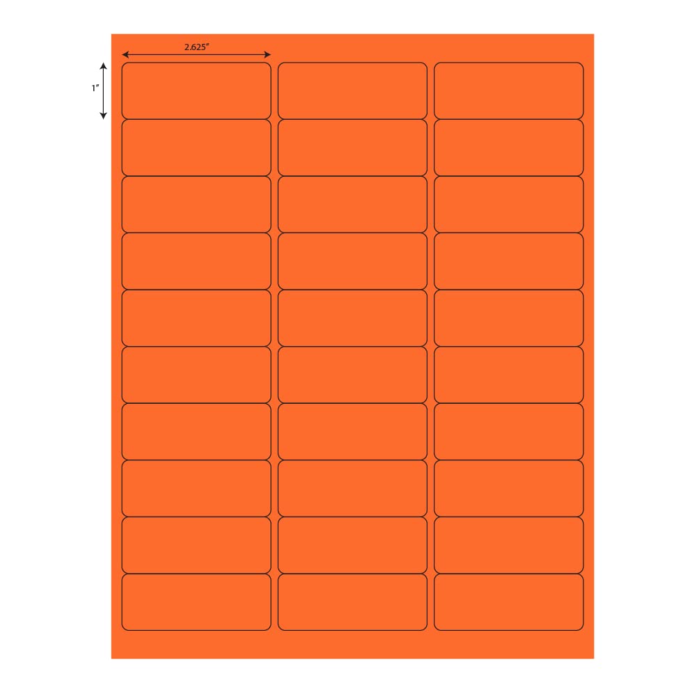 Globe Scientific LCS-67X25N Cryogenic Label Sheet for Rack and Box, 67mm Length, 25mm Width, Orange, Pack of 600