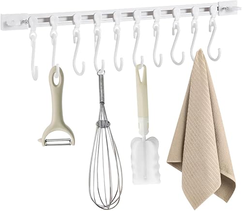 Miniatura 8 de Gancho multifuncional para riel deslizante, estante colgante de utensilios de cocina, colgador de pared, soporte para utensilios de ahorro de