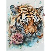 Amazon.co.jp: 14CT 刺繍キット虎の肖像画動物 大人向け初心者向け