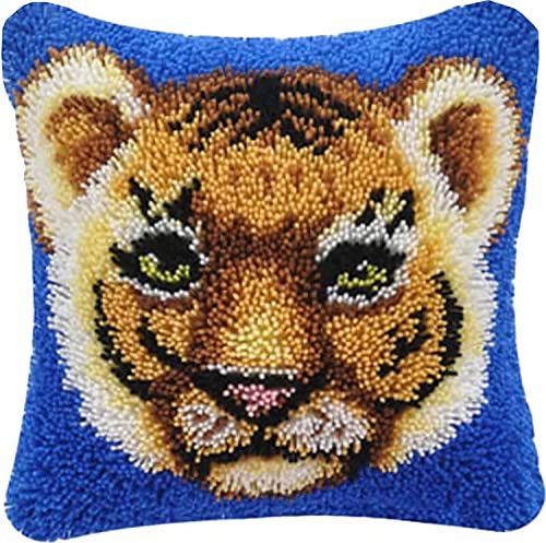 ROCKY&CHAO Knüpfteppich-Set Mächtiger Tigerkopf 43x43cm