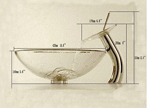 Laiton de qualité et verre trempé pour l'évier cascade de lavabo Gowe - 3