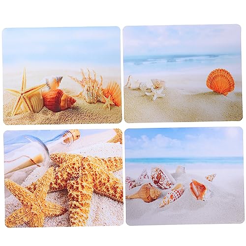 DOITOOL 4st&uuml;cke Pack Rechteckige Mausmatten aus Gummi rutschfeste Mauspads Gemusterte Mausmatten f&uuml;r Gaming und Alltag