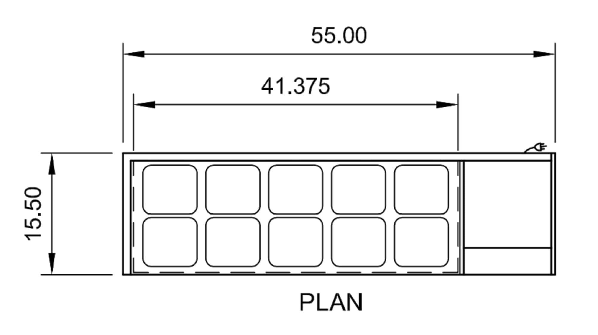 Arctic Air ACP55 55" Refrigerated Countertop Condiment Prep Station With 10 Pan Compartments, Stainless Steel, 115v