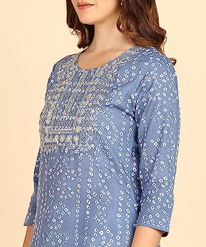 Image of Maaesa Printed Cotton Kurta for Women