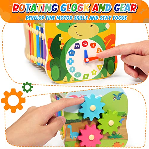 7 In 1 Wooden Montessori Toy For Toddlers, Baby Hammering Pounding Toy With Xylophone,Pounding Bench, Fishing Game, Best Educational Developmental Toy Activity Gift For Toddler Boy And Girl #TOP5