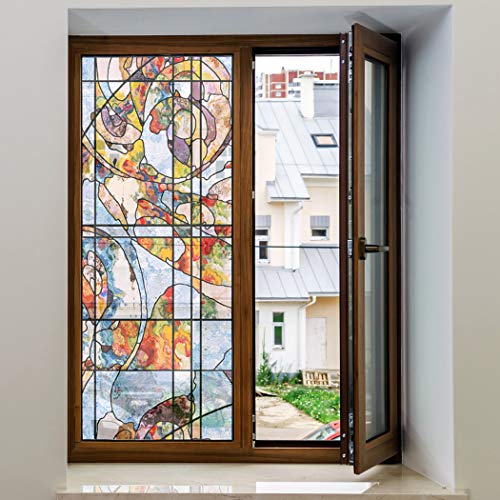 RoyalWallSkins Non-Adhesive Decorative Window Film Static Cling 24" x 40" (Norrie: 24" x 40")